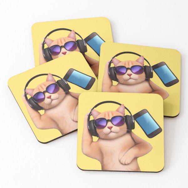 Item preview, Chill Cat With Sunglasses and Headphones – Relaxed Cat Illustration designed and sold by Ivy-Triggs.
