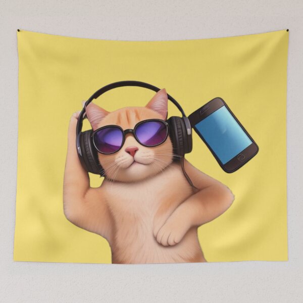 Item preview, Chill Cat With Sunglasses and Headphones – Relaxed Cat Illustration designed and sold by Ivy-Triggs.