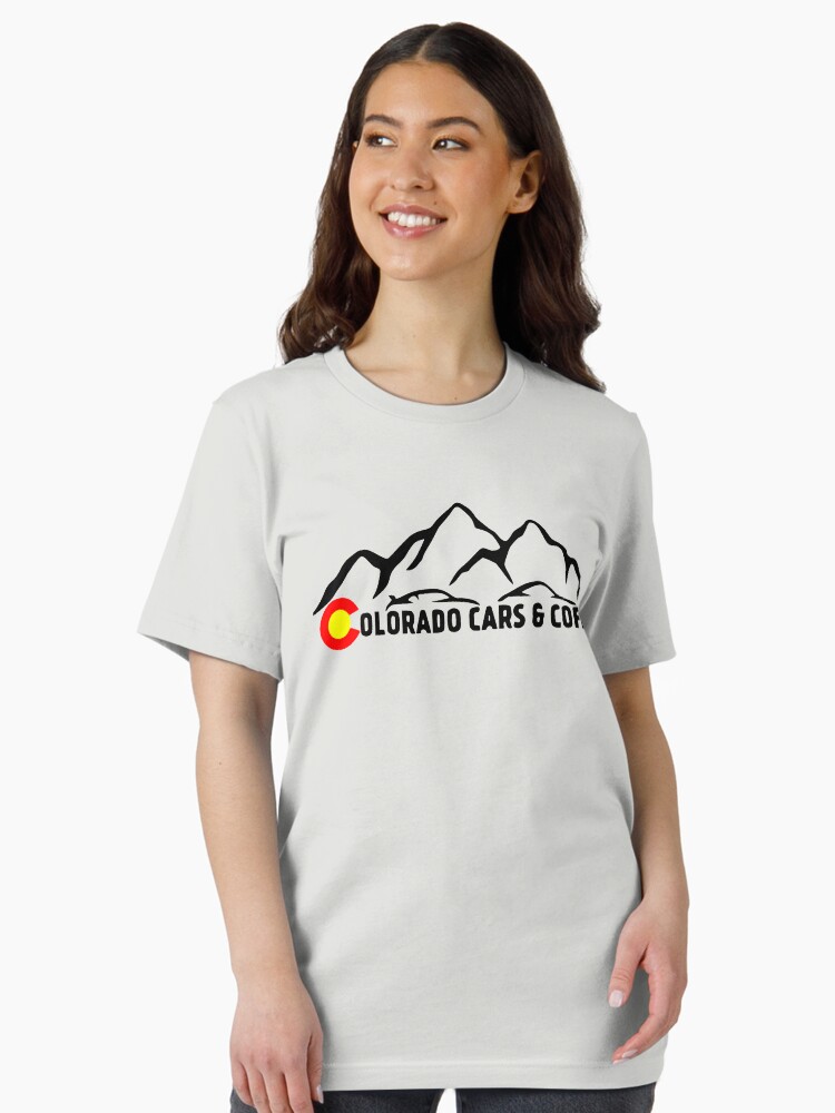 Thumbnail 1 of 7, Essential T-Shirt, Colorado Cars & Coffee Mountain Logo - Black Lettering designed and sold by COCarsAndCoffee.