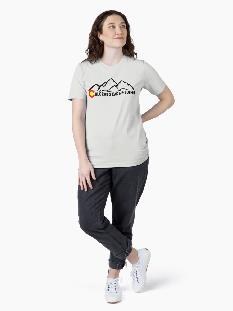 Thumbnail 4 of 7, Essential T-Shirt, Colorado Cars & Coffee Mountain Logo - Black Lettering designed and sold by COCarsAndCoffee.