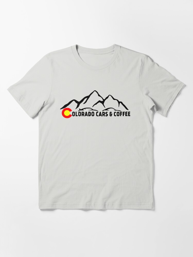 Thumbnail 3 of 7, Essential T-Shirt, Colorado Cars & Coffee Mountain Logo - Black Lettering designed and sold by COCarsAndCoffee.