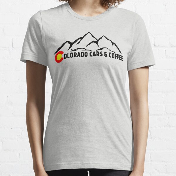 Colorado Cars & Coffee Mountain Logo - Black Lettering Essential T-Shirt