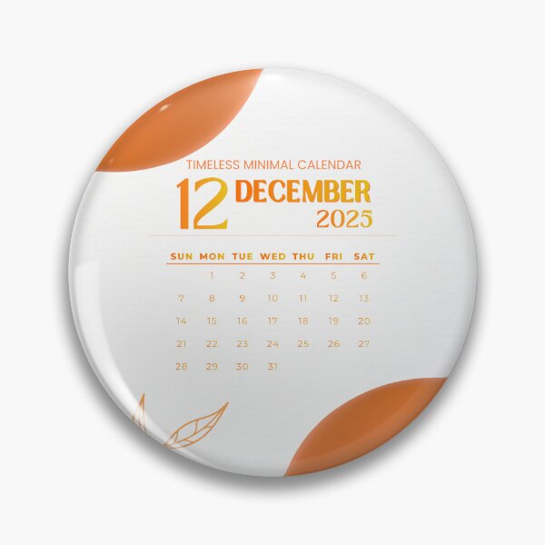Item preview, Orange Minimal December 2025 Calendar – Modern Abstract Wall Print designed and sold by evermusedesignstudio.