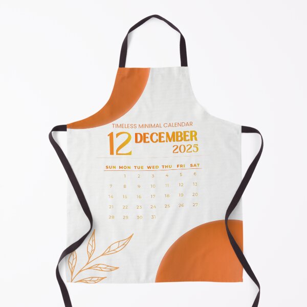 Item preview, Orange Minimal December 2025 Calendar – Modern Abstract Wall Print designed and sold by evermusedesignstudio.
