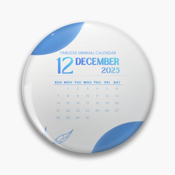 Item preview, Blue Minimal December 2025 Calendar – Clean Aesthetic Wall Print designed and sold by evermusedesignstudio.