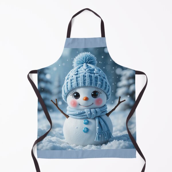 Item preview, Blue Winter Snowman – A Sweet and Magical Moment in a Snowy Wonderland designed and sold by PixelVibe782.
