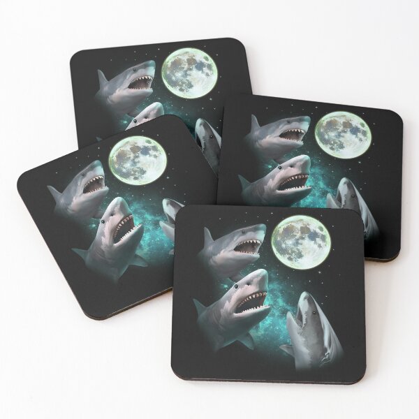 Item preview, Three Sharks Howl On The Moon designed and sold by ridhi-glennon.