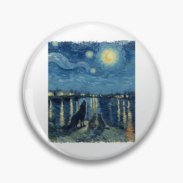 Item preview, Starry Night With Wolves Howling And Mystery Under The Moon designed and sold by ridhi-glennon.