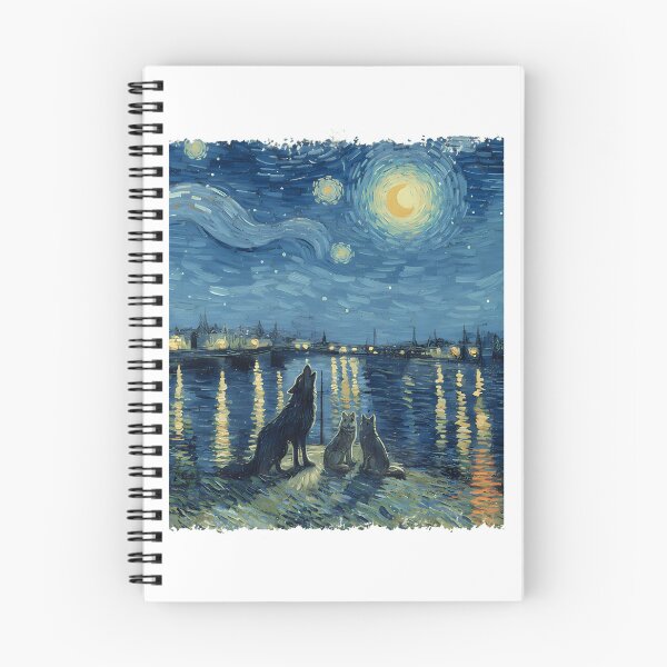 Item preview, Starry Night With Wolves Howling And Mystery Under The Moon designed and sold by ridhi-glennon.