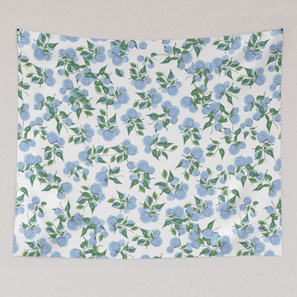 Item preview, Hydrangeas blue and white Grandmillennial Hamptons coastal style designed and sold by chrissyink.