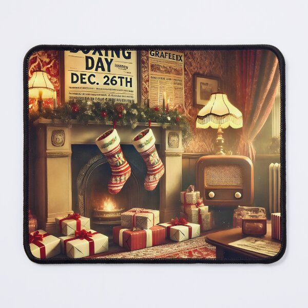 Artikelvorschau, Gemütliches Kaminzimmer am zweiten Weihnachtsfeiertag mit Geschenken entworfen und verkauft von Koalangel.