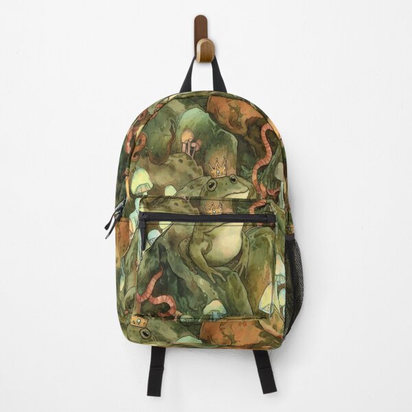 Item preview, Goblincore Frog & Mushroom Forest Seamless Pattern designed and sold by amzwag.
