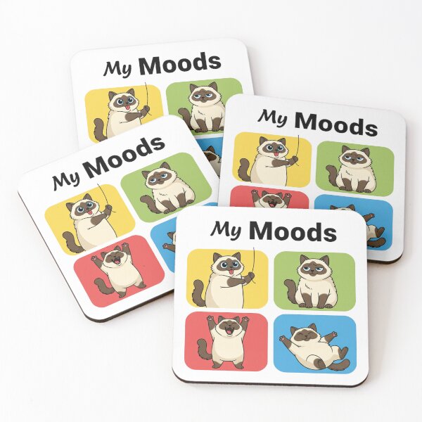 Item preview, My Moods - Funny Siamese Cat 4-Panel Cartoon designed and sold by Siamcatshop.