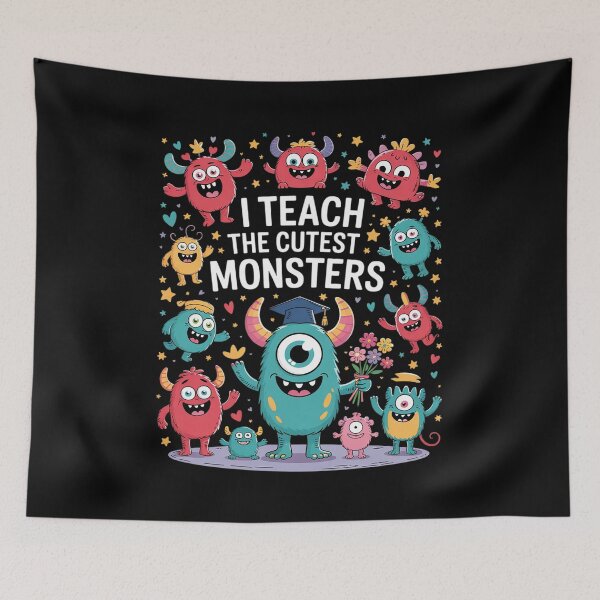 Item preview, I Teach the Cutest Kindergarten Monsters Halloween Teacher designed and sold by VerseFarm.