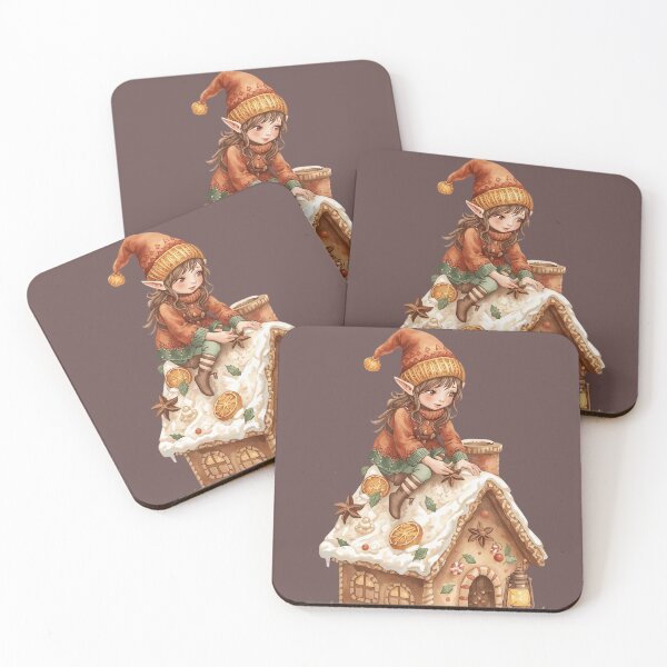 Item preview, Gingerbread Cottage Elf – Cozy Cottagecore Christmas Art designed and sold by Deezyned.