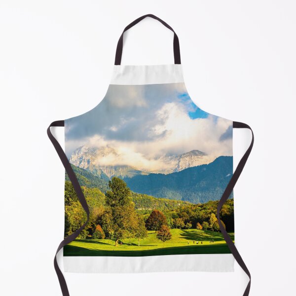 Item preview, Beautiful Golf Course with Tree and Mountain View with Blue Sky and Clouds in a Sunny Summer Day designed and sold by Mats Silvan.