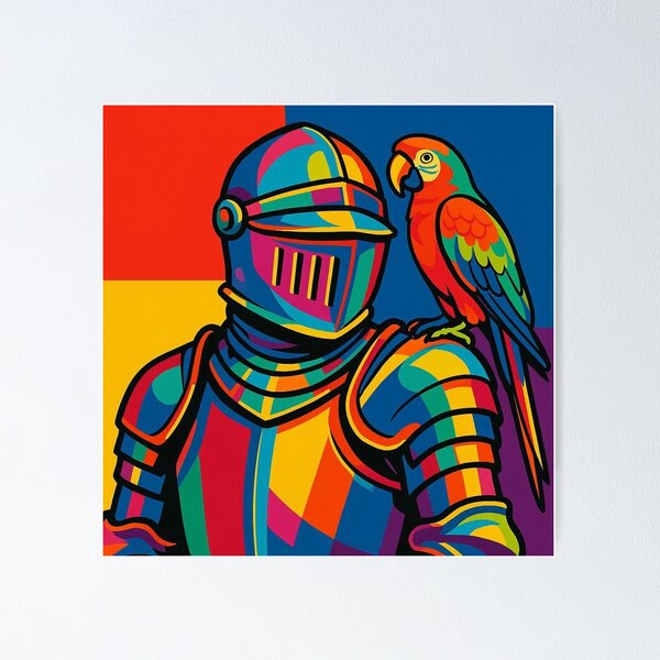 Item preview, Knight and cute parrot  designed and sold by Dogandesighn.