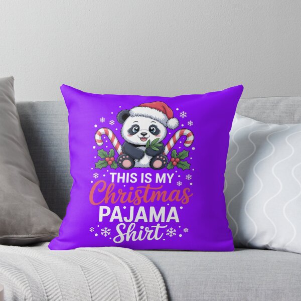 Item preview, Cute Panda Christmas Pajama Shirt Holiday Lights designed and sold by ThreadAlchemys.
