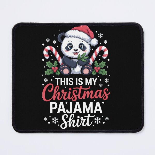 Item preview, Cute Panda Christmas Pajama Shirt Holiday Lights designed and sold by ThreadAlchemys.