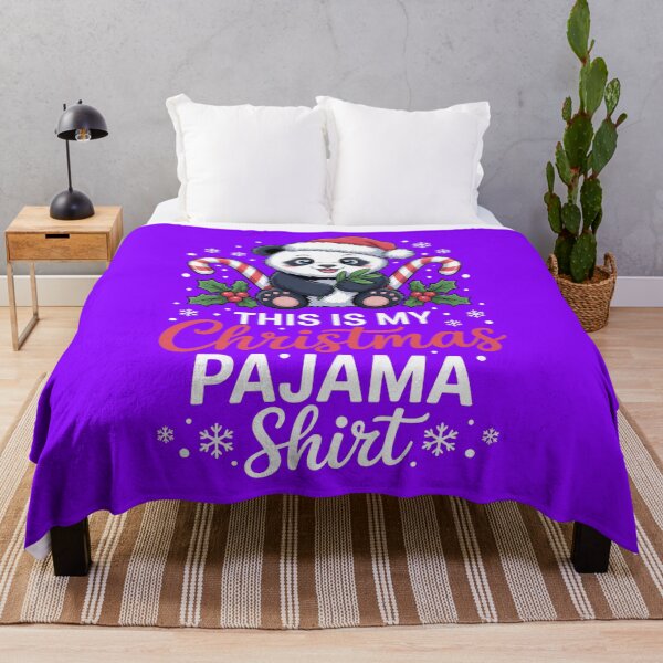Item preview, Cute Panda Christmas Pajama Shirt Holiday Lights designed and sold by ThreadAlchemys.