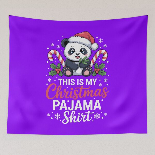 Item preview, Cute Panda Christmas Pajama Shirt Holiday Lights designed and sold by ThreadAlchemys.