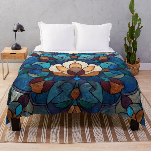 Item preview, Stained Glass Mid-Century Flower Mosaic Pattern designed and sold by GrinGalore.