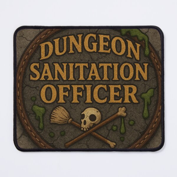 Item preview, Dungeon Sanitation Officer • Fantasy Cleaning Guild Badge Design designed and sold by fairmaiden7.