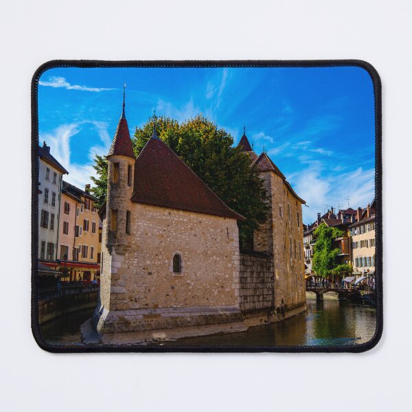 Item preview, View of River Thiou and Palais de L'isle in Vieille Ville in Beautiful Old Medieval Town in a Sunny Summer Day with Blue Sky and Clouds in Annecy designed and sold by Mats Silvan.