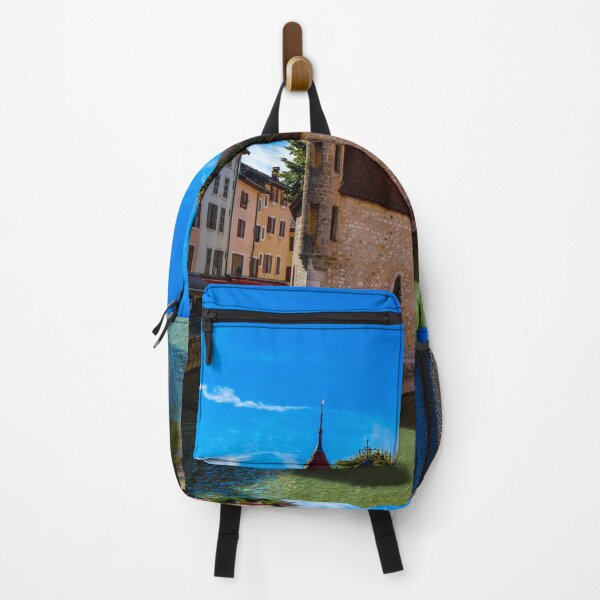 Item preview, View of River Thiou and Palais de L'isle in Vieille Ville in Beautiful Old Medieval Town in a Sunny Summer Day with Blue Sky and Clouds in Annecy designed and sold by Mats Silvan.