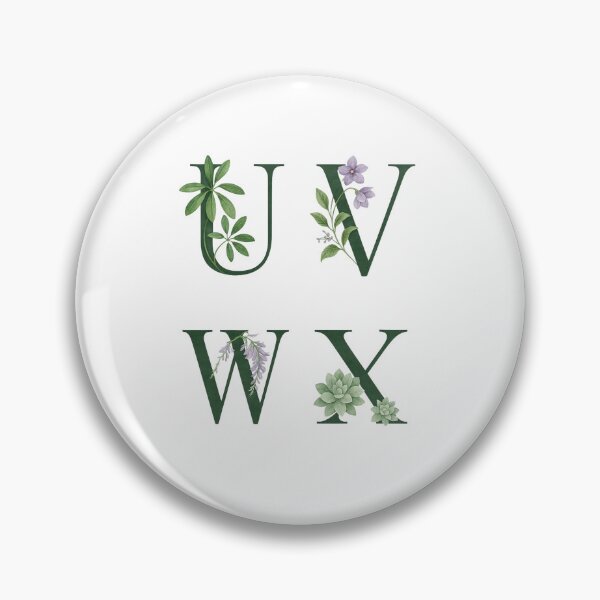 Item preview, UVWX Floral Letters – Botanical Alphabet Art with Succulents & Wildflowers designed and sold by astersgraphics.