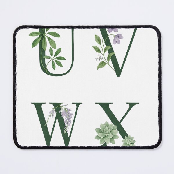 Item preview, UVWX Floral Letters – Botanical Alphabet Art with Succulents & Wildflowers designed and sold by astersgraphics.