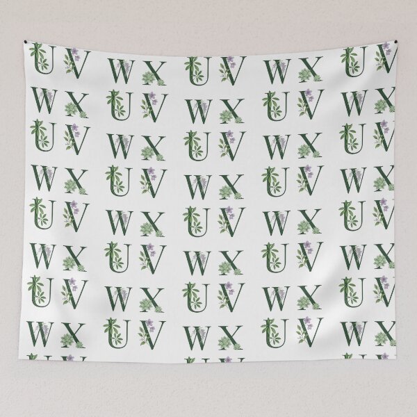 Item preview, UVWX Floral Letters – Botanical Alphabet Art with Succulents & Wildflowers designed and sold by astersgraphics.