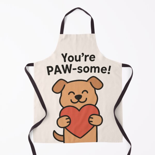 Item preview, You’re PAW-some – Cute Dog Holding Heart Valentine Illustration designed and sold by Ombrya.