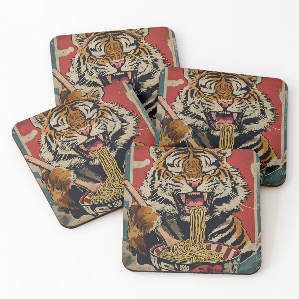 Item preview, Fierce Tiger Japanese Ramen Noodle Eater designed and sold by k3rstman1.