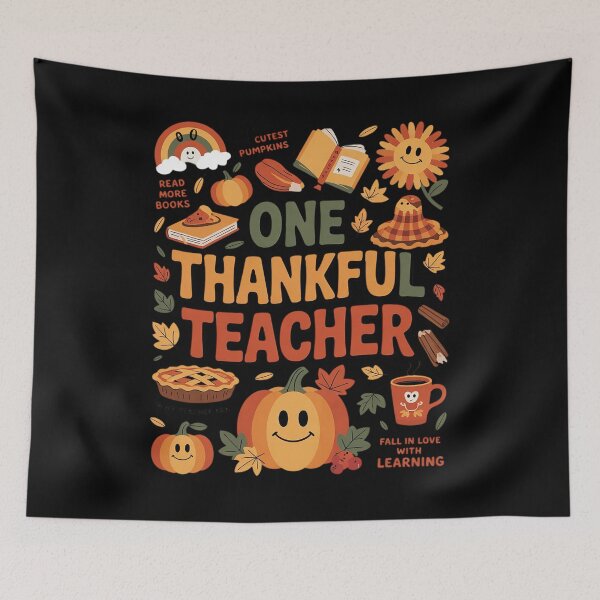 Item preview, One Thankful Teacher Thanksgiving Groovy Fall Teachers designed and sold by KotexTemu.