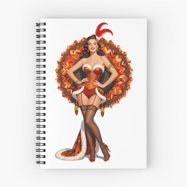 Aperçu de l'œuvre Pin-up burlesque vintage « Dinde de Thanksgiving » — Illustration pin-up vintage créée et vendue par Lightning-Lace.