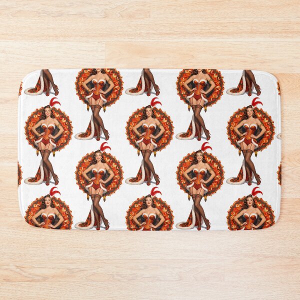 Item preview, Thanksgiving Turkey Showgirl Pinup — Vintage Burlesque Pin-Up Art Print designed and sold by Lightning-Lace.