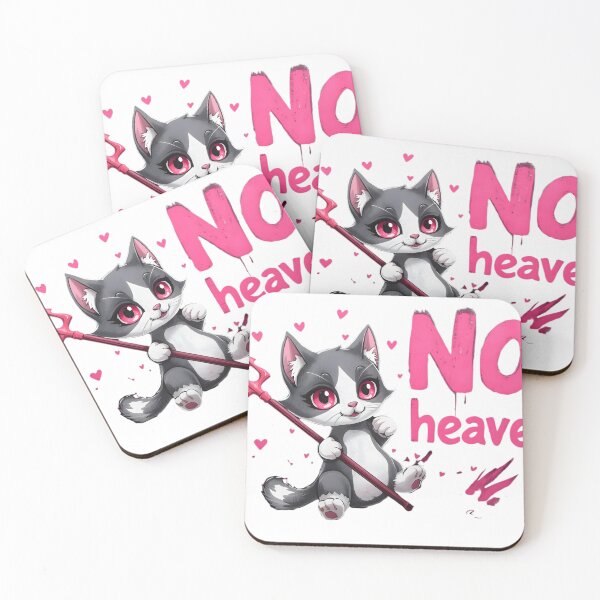 Item preview, “Cute devil cat reporting for duty ?? This ‘No Heaven’ kitty is 90% adorable, 10% chaotic energy. Perfect for anyone who looks sweet… but causes problems on purpose ??” designed and sold by No Heaven.