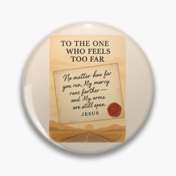 Item preview, To the One Who Feels Too Far – Jesus Mercy Letter Design in Warm Sunrise Tones designed and sold by astersgraphics.