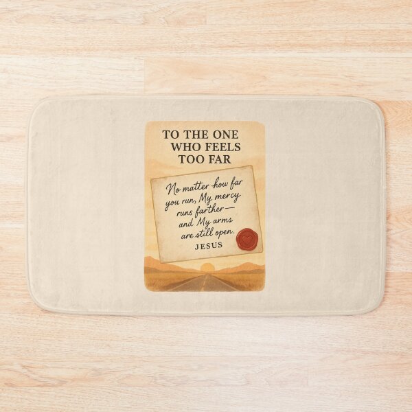 Item preview, To the One Who Feels Too Far – Jesus Mercy Letter Design in Warm Sunrise Tones designed and sold by astersgraphics.