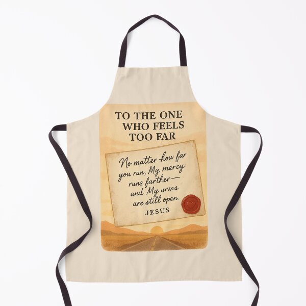 Item preview, To the One Who Feels Too Far – Jesus Mercy Letter Design in Warm Sunrise Tones designed and sold by astersgraphics.