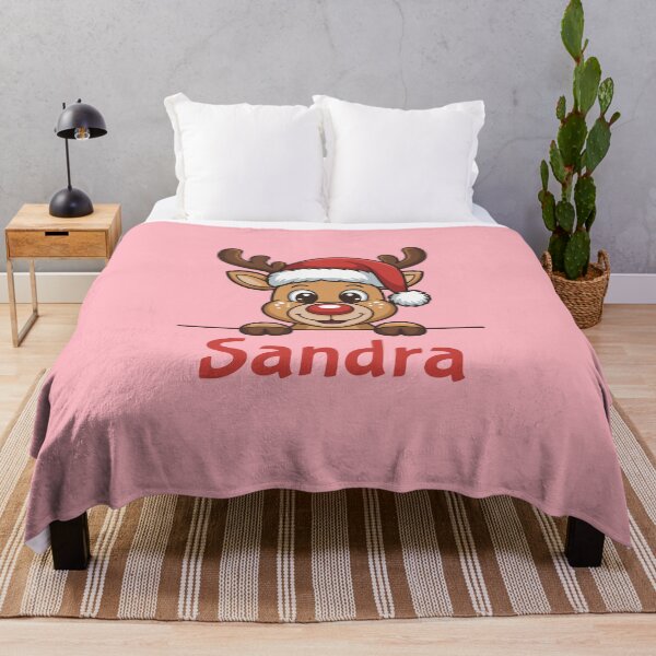 Item preview, Sandra Cute Christmas Reindeer Graphic with Santa Hat | Personalized Holiday Gift Idea designed and sold by 89BLACK.