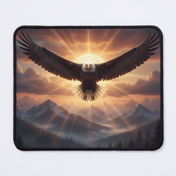 Item preview, Majestic Bald Eagle in Flight – Hyper-Realistic Mountain Landscape T-Shirt designed and sold by NatureNookTees.