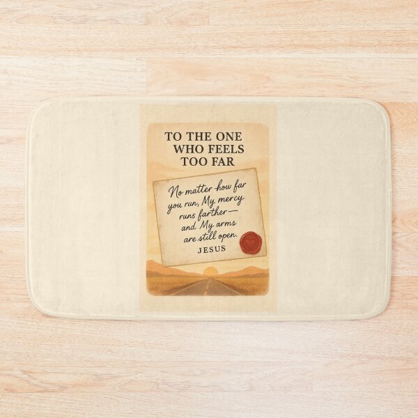 Item preview, To the One Who Feels Too Far – Jesus Handwritten Letter Quote with Desert Road and Sunrise designed and sold by astersgraphics.