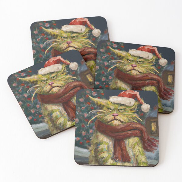 Item preview, Grinch Cat Funny Christmas How the grinch stole christmas Water Color Art designed and sold by Anaya Jovani.