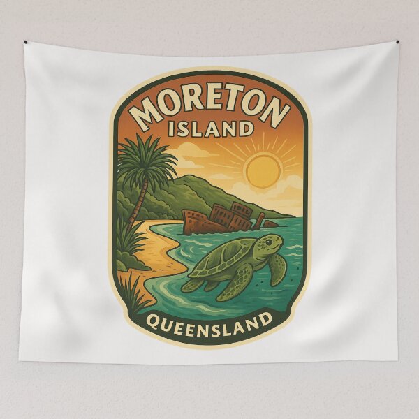 Item preview,  Moreton Island Queensland Sunset Coast with Sea Turtle designed and sold by Places On Earth.