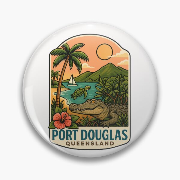Item preview, Port Douglas Queensland with Crocodile and Coastal Mountains designed and sold by Places On Earth.