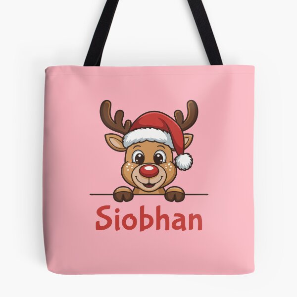 Item preview, Siobhan Cute Christmas Reindeer Graphic with Santa Hat | Personalized Holiday Gift Idea designed and sold by 89BLACK.