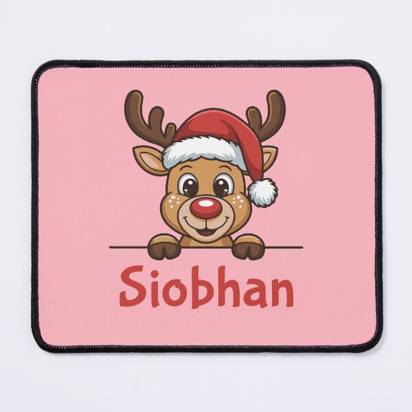 Item preview, Siobhan Cute Christmas Reindeer Graphic with Santa Hat | Personalized Holiday Gift Idea designed and sold by 89BLACK.