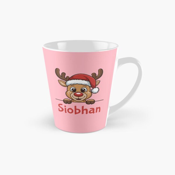 Artikelvorschau, Niedliche Weihnachts-Rentier-Grafik von Siobhan mit Weihnachtsmannmütze | Personalisierte Geschenkidee für Weihnachten entworfen und verkauft von 89BLACK.